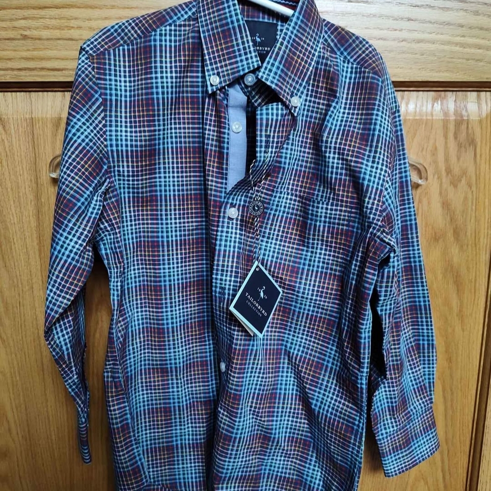NWT Boys Tailorbyrd Multicolored Plaid Shirt - Size  8